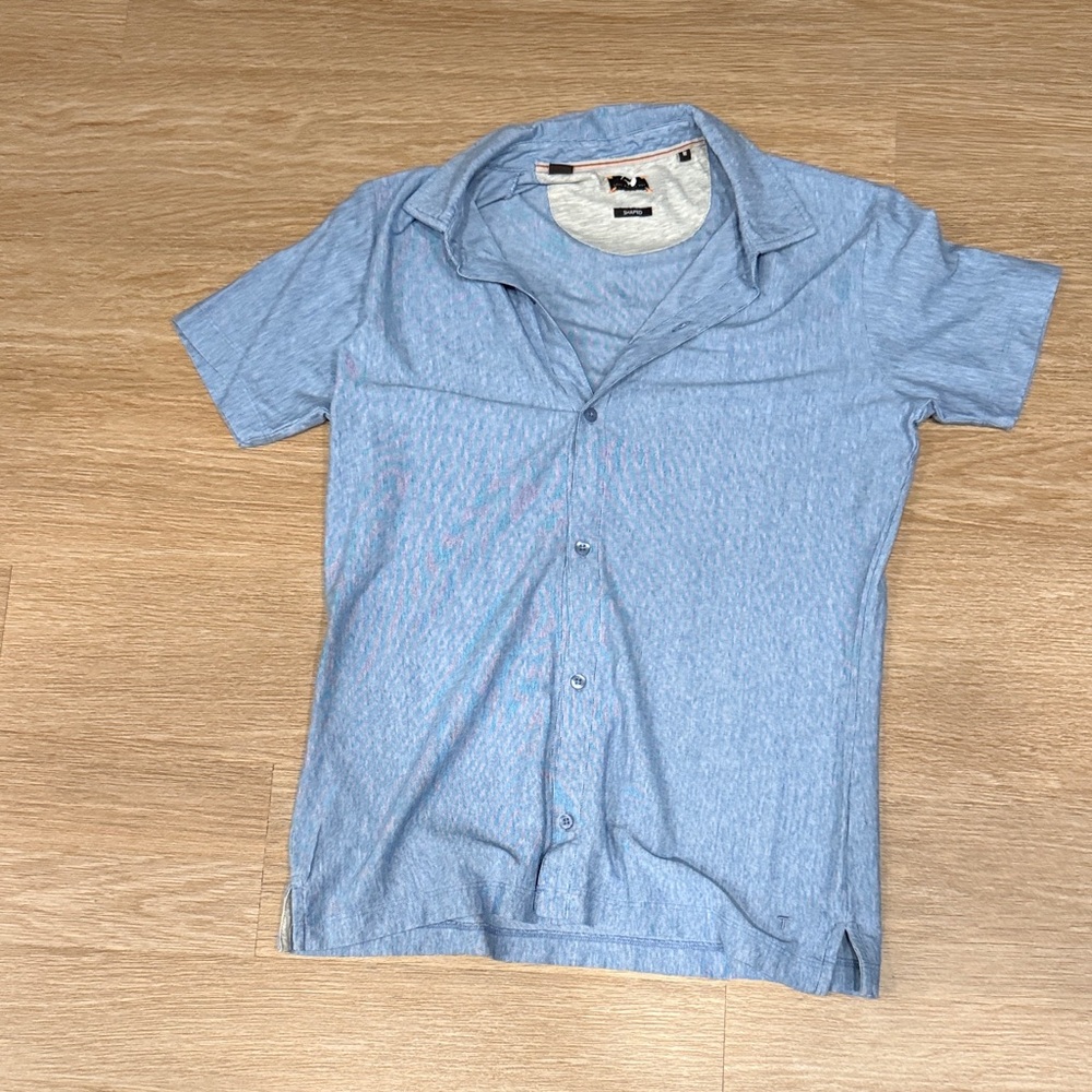Casual Light Blue Button-Down Shirt